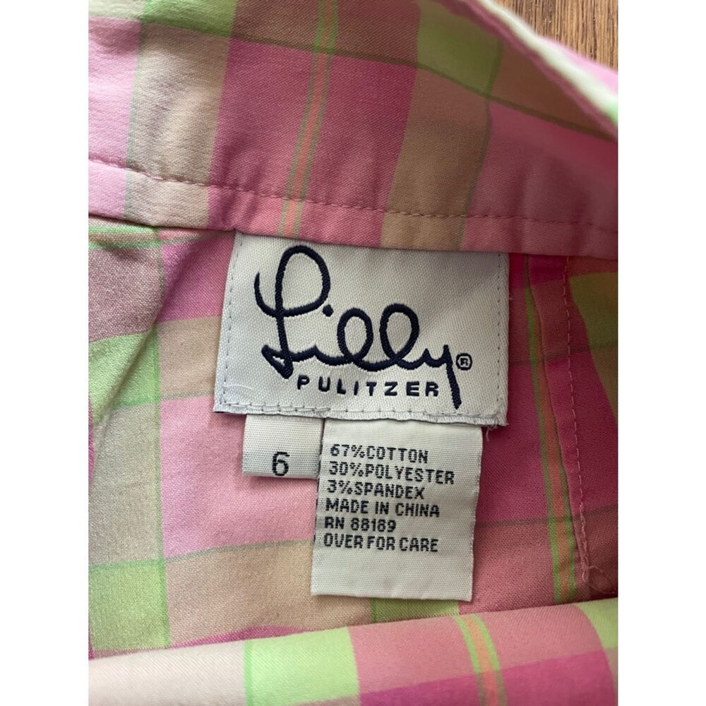 Lilly Pulitzer Pink Green Plaid Skort Women’s Sz 6 - Picture 7 of 10